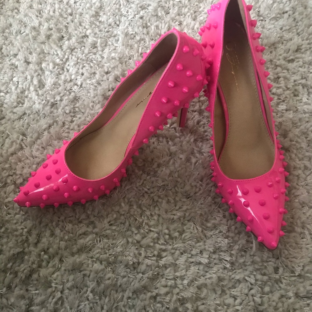 Brand new hot pink spiked heels size 10